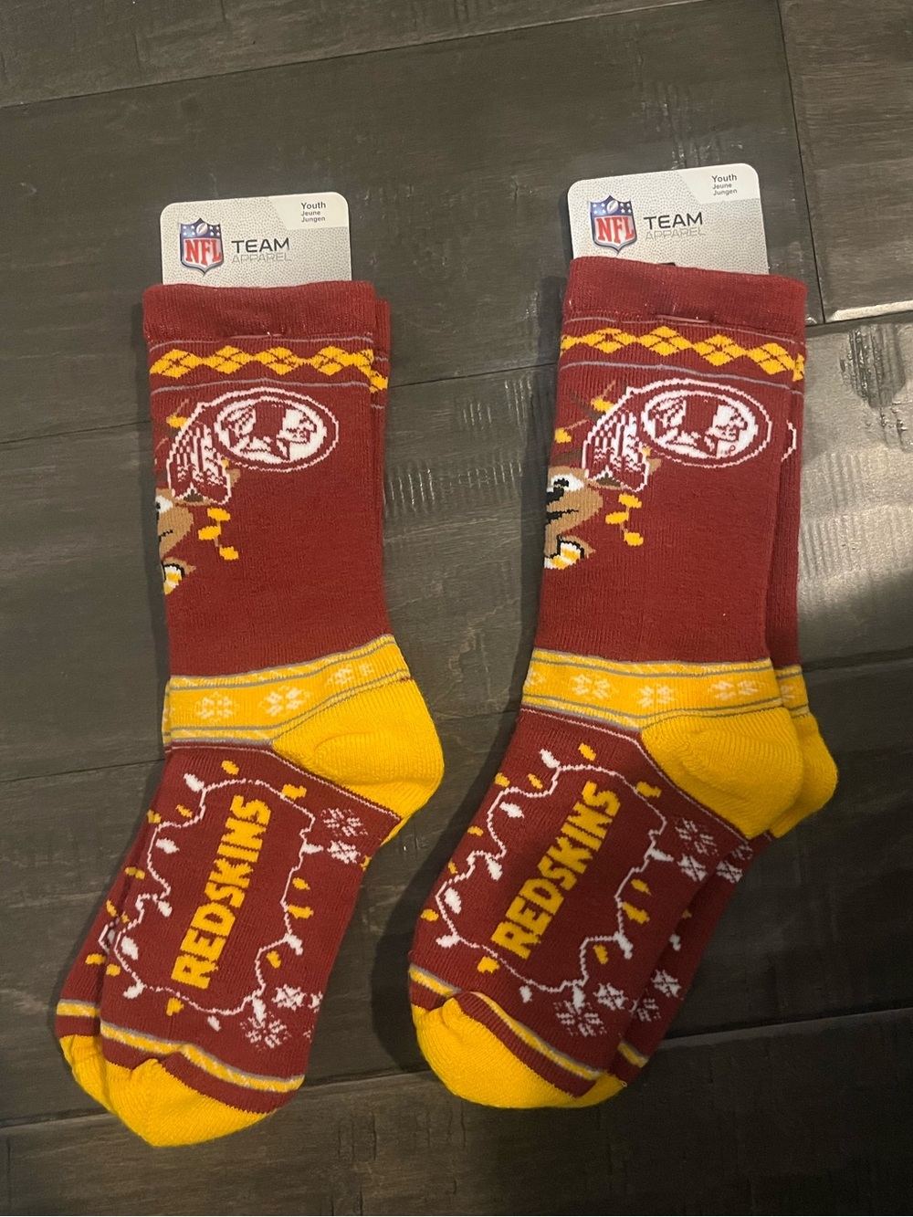 Vintage Redskins Holiday Socks